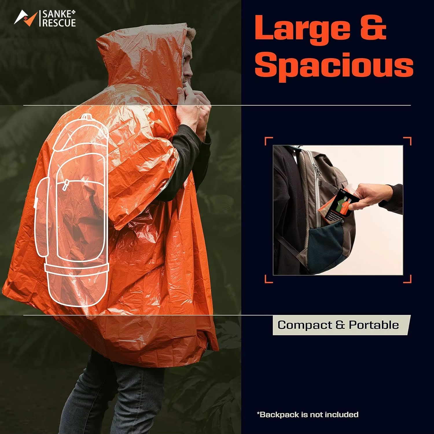 Emergency Rain Poncho Thermal  - Camping Rain Poncho review and price