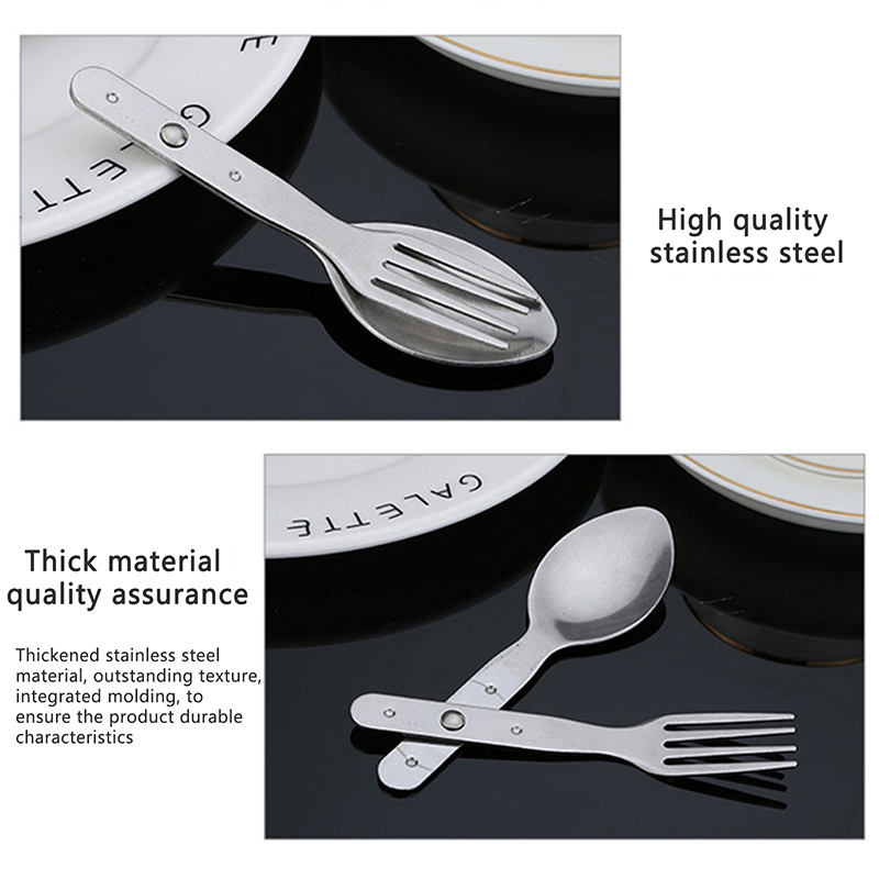 2-in-1 Fork Dessert Spoon Cutl - Outdoor Camping Dining Set review and price